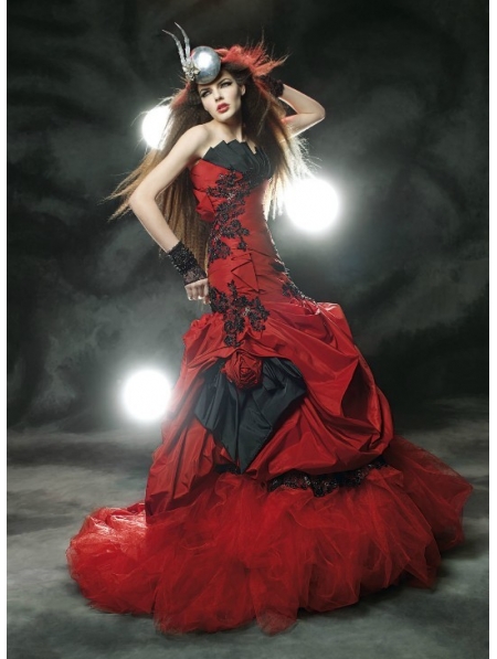 red and black wedding dresses