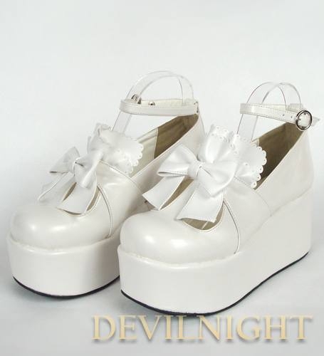 White/Pink/Black/Red Sweet Bow Lolita Platform Shoes