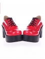 Sparkling White/Black/Red/Blue Classic High Heel Lolita Leather Shoes 