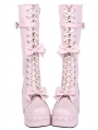 Pink/Black/White Little Girl Sweet Lolita Platform Boots