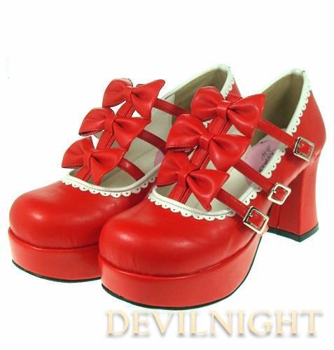 Red/Pink Princess Style High-Heel Sweet Lolita Shoes