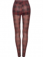 Black and Red Plaid Gothic Grunge Mesh Leggings for Women