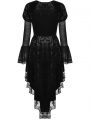 Black Gothic Spider Queen High-Low Velvet Party Dress