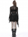 Black Gothic Spider Mesh Exaggerated Sleeves Top for Women