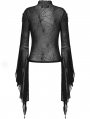 Black Gothic Spider Mesh Exaggerated Sleeves Top for Women