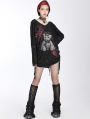 Black Gothic Street Fashion Flare Leg Warmers for Women