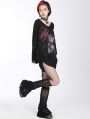 Black Gothic Street Fashion Flare Leg Warmers for Women