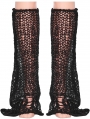 Black Gothic Street Fashion Flare Leg Warmers for Women