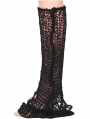 Black Gothic Street Fashion Flare Leg Warmers for Women