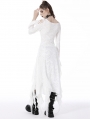 White Gothic Ghost Cutout Long Trumpet Sleeve Maxi Dress