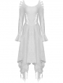 White Gothic Ghost Cutout Long Trumpet Sleeve Maxi Dress