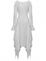 White Gothic Ghost Cutout Long Trumpet Sleeve Maxi Dress