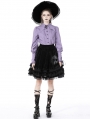 Purple Gothic Witch Star Collar Long Sleeve Blouse for Women