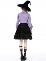 Purple Gothic Witch Star Collar Long Sleeve Blouse for Women