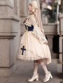 Immortal Song Beige/Black Ruffle Square Neckline Classic Lolita JSK Dress