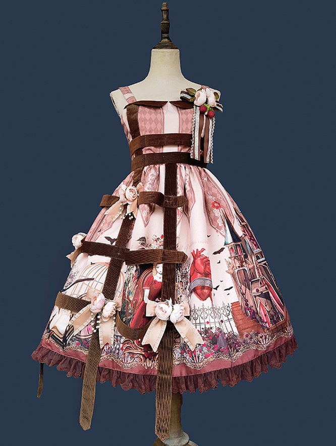 Black/Red and Brown Midnight Magic Gothic Lolita JSK Dress