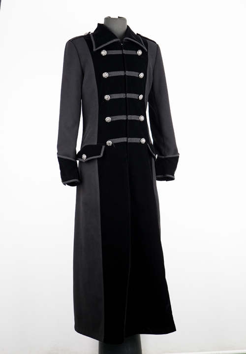 Black Long Double Breasted Gothic Coat for Men