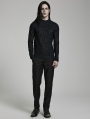 Black Gothic Daily Mock Turtleneck Printed Long Sleeve T-Shirt for Men