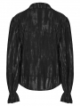 Black Gothic Tie-Dyed Jacquard Long Sleeve Loose Shirt for Men