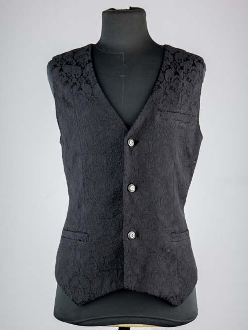 Black Pattern Mens Gothic Vest