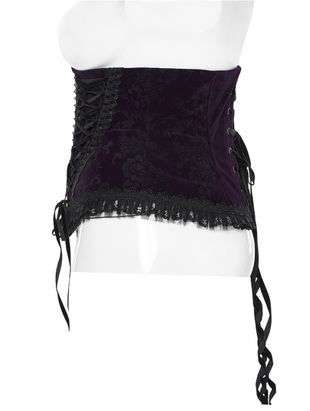 Black and Violet Gorgeous Velvet Gothic Printing Plus Size