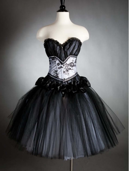 Black Gothic Corset Prom Dress Uk