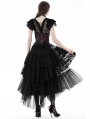 Black Gothic Layered Frilly Party High Low Skirt