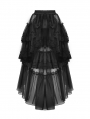 Black Gothic Layered Frilly Party High Low Skirt