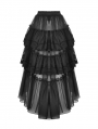 Black Gothic Layered Frilly Party High Low Skirt