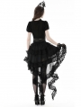 Black Gothic Frilly Lace Swallow Tail Skirt