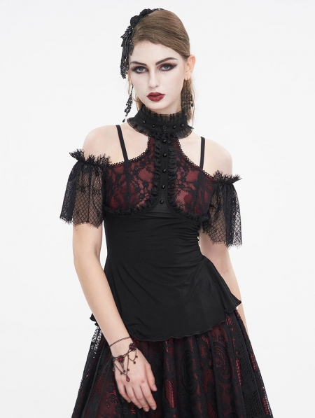 Goth Dress for Women Plus Size Cold Shoulder Tie Front Dark in