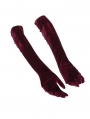 Wine Red Gothic Vintage Full Finger Velvet Lace-Up Gloves