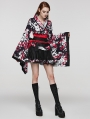 Floral Gothic Lolita Printed Four Piece Set Kimono Dress