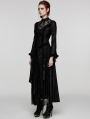 Black Gothic Floral Lace Multiple Layers Long Slim Fit Dress