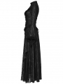 Black Gothic Floral Lace Multiple Layers Long Slim Fit Dress