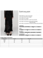 Black Gothic Decadent Ripped Knit Asymmetric Lace Long Skirt