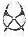 Black Gothic Punk Halter Metal Studded Body Harness