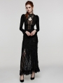 Black Sexy Gothic Mesh Spliced Lace Long Sleeve Shirt for Women