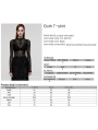 Black Sexy Gothic Flocked Pattern Mesh Long Sleeve T-Shirt for Women