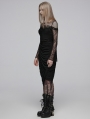 Black Gothic Drape Cut Multi Layered Fit Wrap Half Skirt