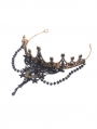 Black Vintage Gothic Princess Beaded Crown Headdress