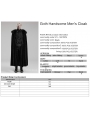 Black Vintage Gothic Handsome Men's Cloak with Detachable Fur Collar