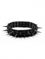 Black Gothic Punk Rivets Faux Leather Choker