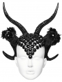 Black Gothic Glitter Flower Demon Horn Headwear