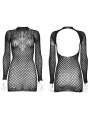 Black Gothic Sexy Patterned Mesh Fit Short Dress