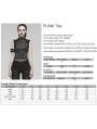 Black Gothic Punk Metal Eyelets Patterned Mesh Vest Top for Women