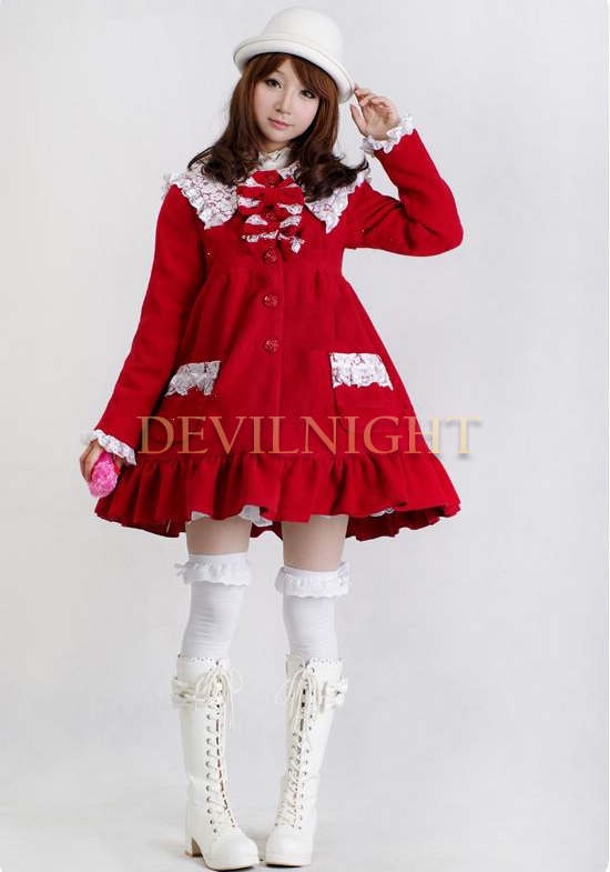 Sweet A-Line Princess Bow Winter Lolita Coat