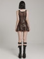 Black Gothic Punk Daily Spider Textured Mesh Bodysuit for Women