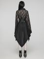 Black Gothic Skull Rose Kimono Dress with Corset