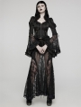 Black Gothic Gorgeous Palace Lace Flared Sleeve Shirt for Women